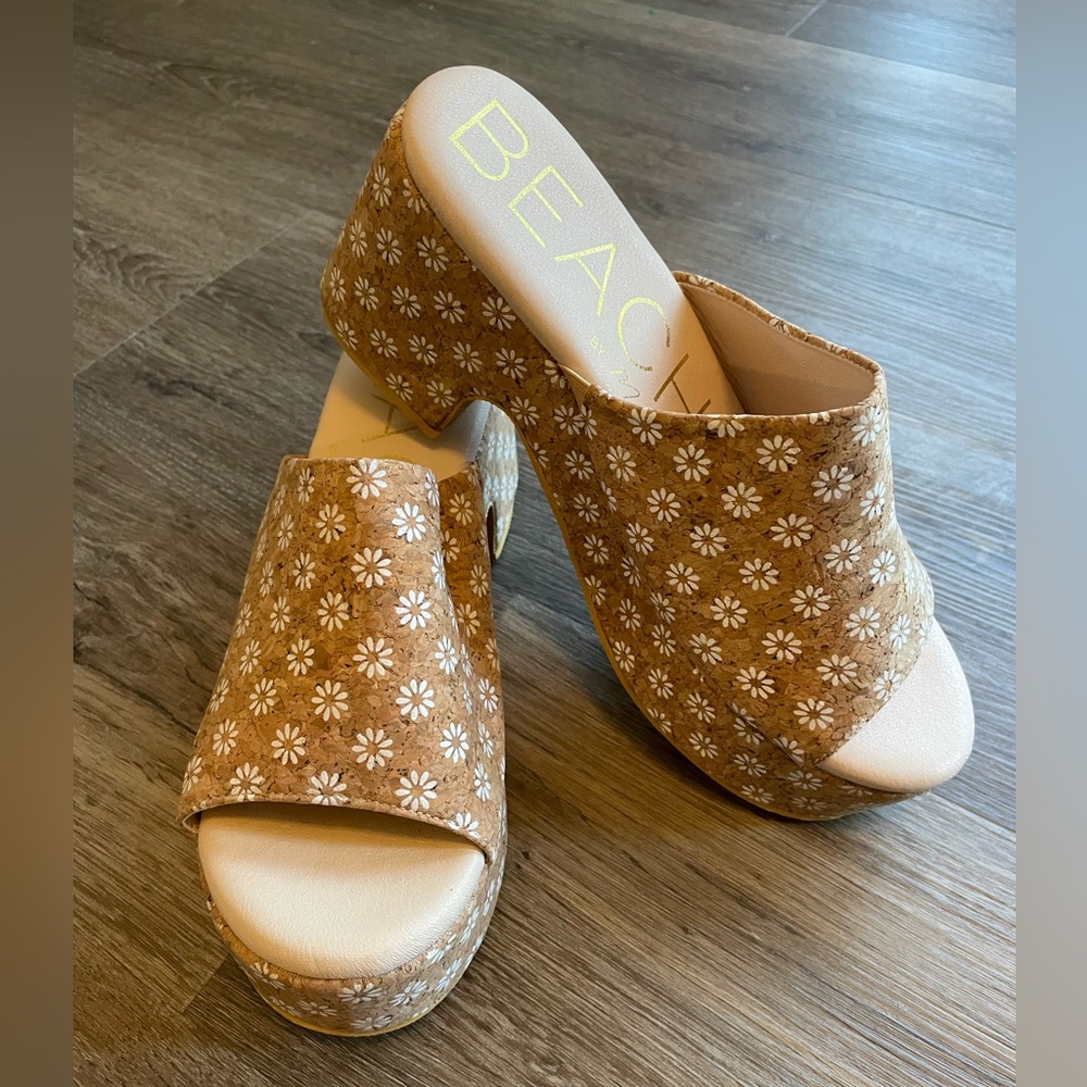 New Matisse Cork Daisy Terry Heels 70’s groovy platform - Picture 5 of 9
